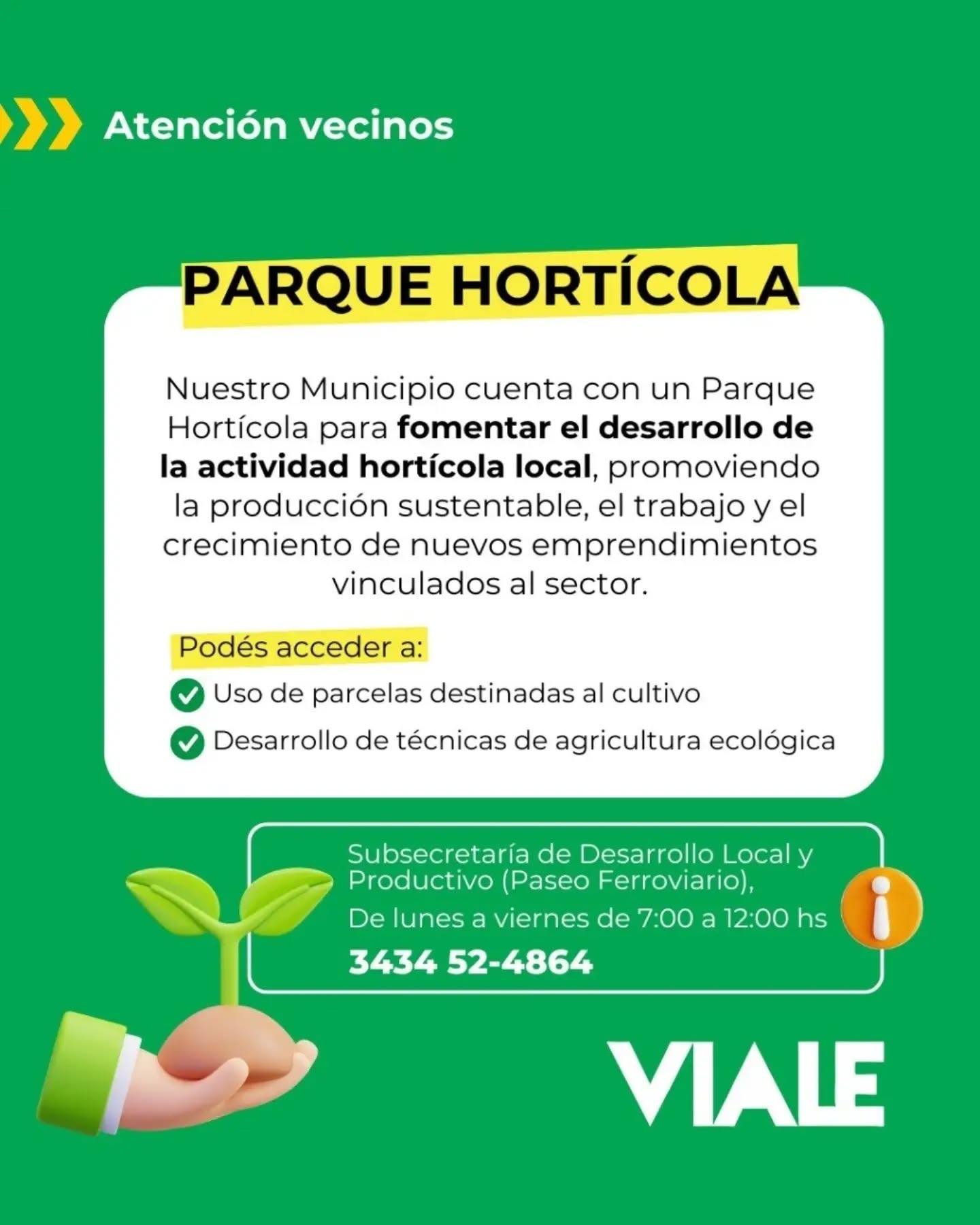 Viale ¿Sabías que nuestro Municipio cuenta con un Parque Hortícola Municipal?